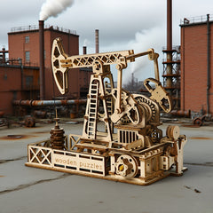 3D Wooden Well Model Puzzle DIY Mechanical Moving Parts