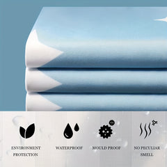Waterproof Star Shower Curtain 12 Hooks Light Bathroom Decor
