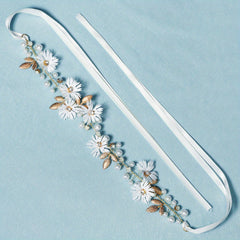 Fabric Simulation Flower Headband Faux Pearl Rhinestone Hair Band
