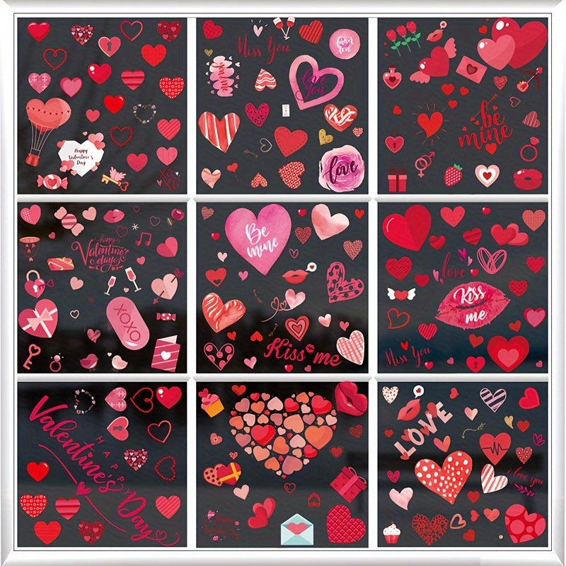 218pcs Heart Shape Window Decals Stickers Wedding Party Decoration
