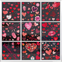 218pcs Heart Shape Window Decals Stickers Wedding Party Decoration