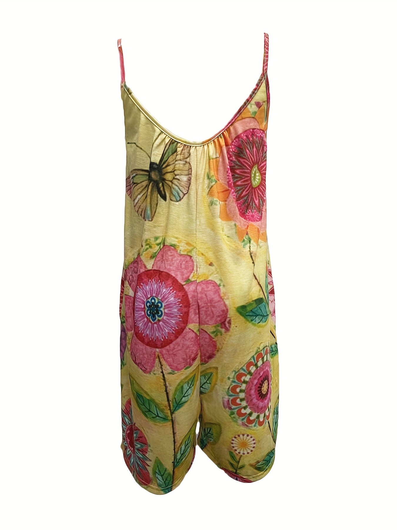 Floral Print Cami Romper Jumpsuit