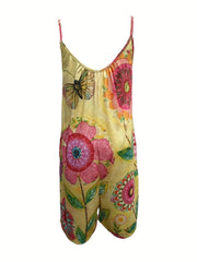 Floral Print Cami Romper Jumpsuit