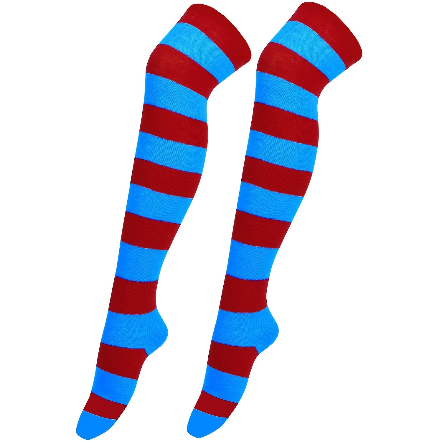 Striped Thigh High Socks Cosplay Over The Knee Stockings