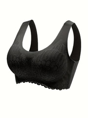 Lace Wireless Bra Comfy Scallop Trim Bra Tank