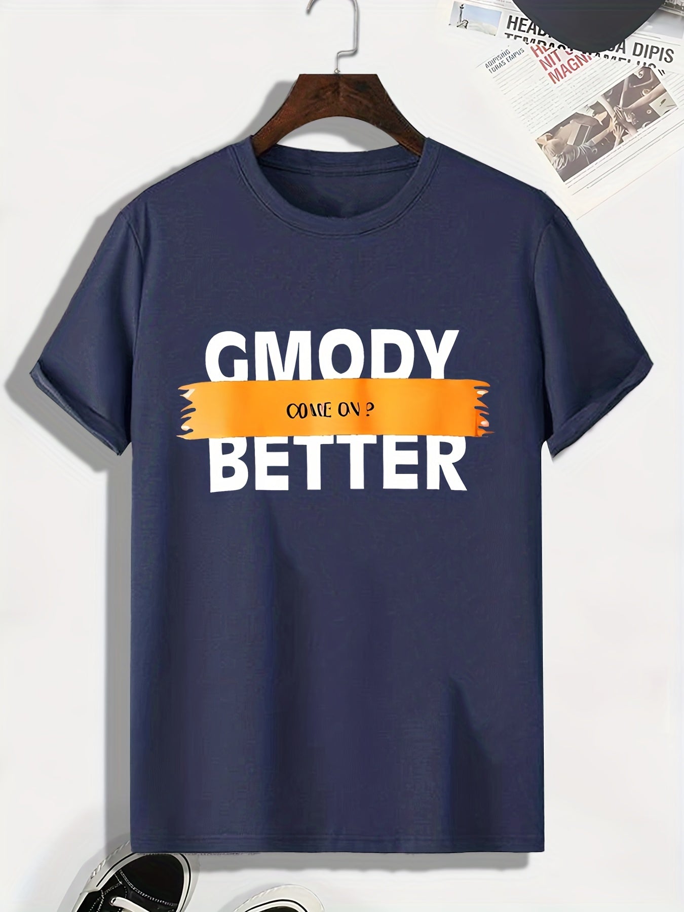 Men's Come On Print T shirt Active Slightly Stretch Breathable Tee