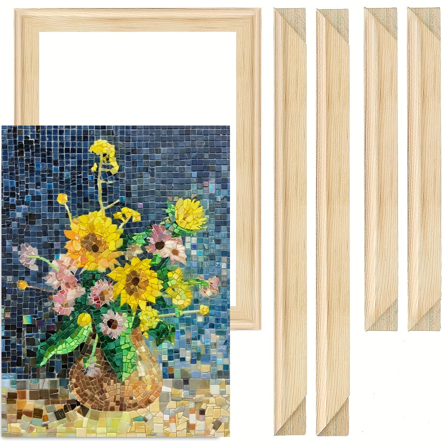 Pine Wood Frame Bandage Silk Picture Frame DIY Easy Assembly