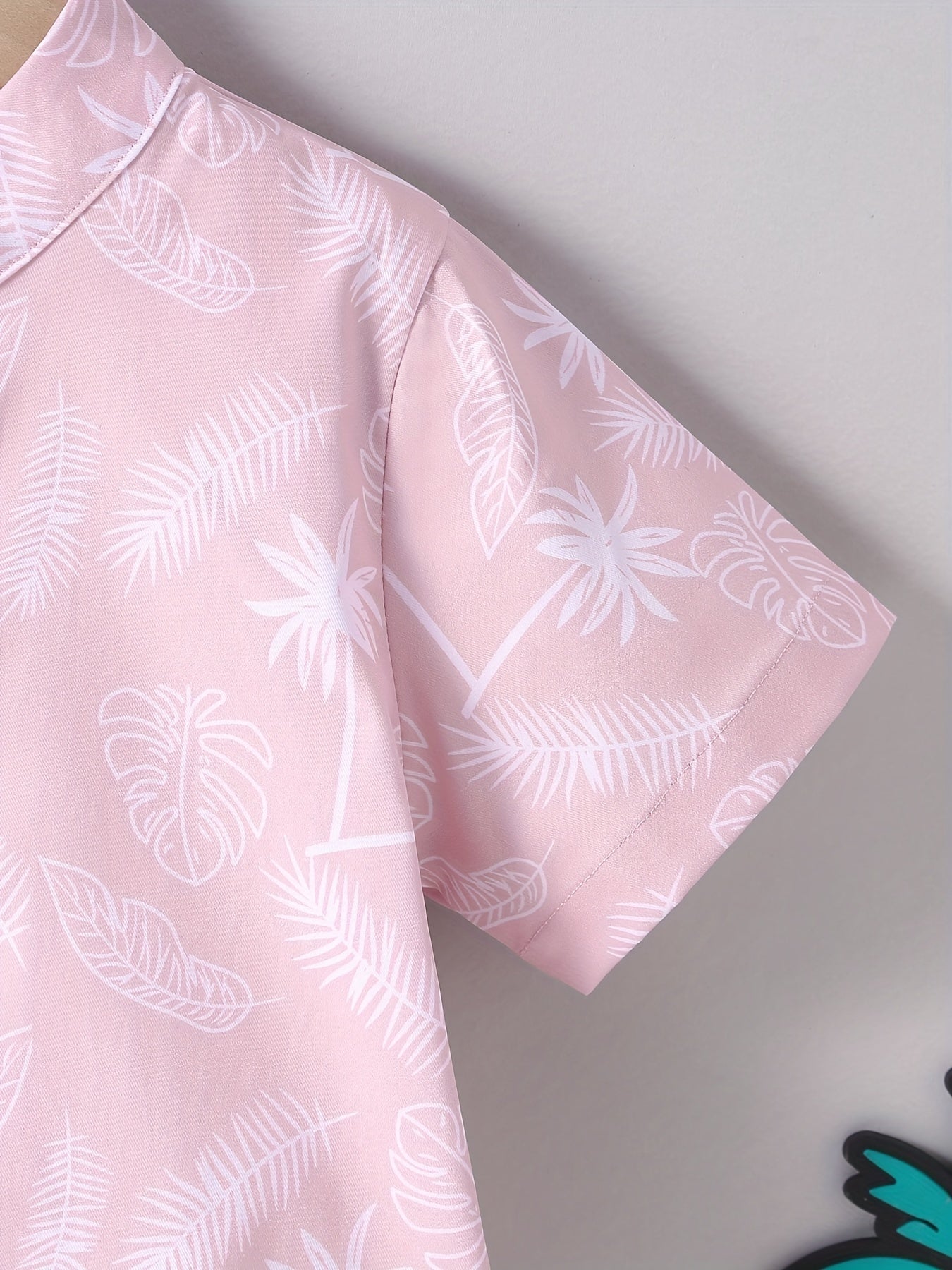 Coconut Tree Tropical Leaf Print Boys Shirt