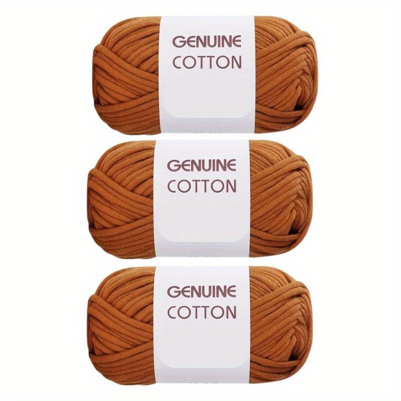 3 Skeins Cotton Nylon Blended Yarn for Knitting Weaving Crocheting