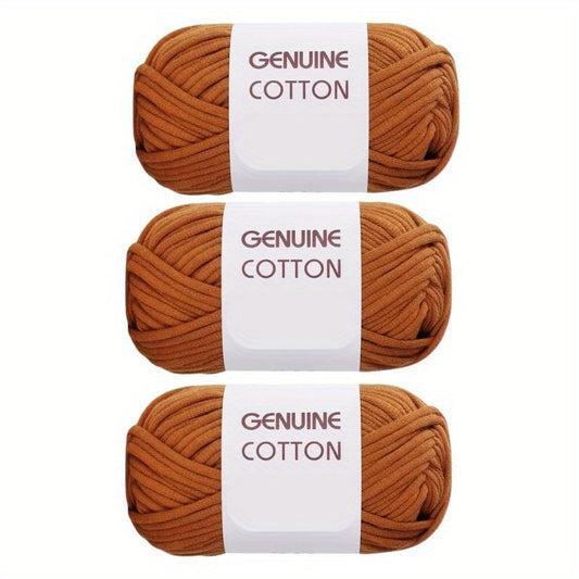 3 Skeins Cotton Nylon Blended Yarn for Knitting Weaving Crocheting