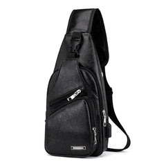 Casual Men's Shoulder Bag USB Chest Bag