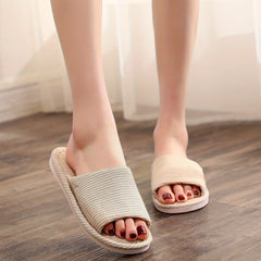 Women's Striped Pattern Slippers Casual Slip On Indoor Slippers