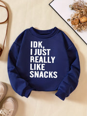 I LIKE SNACKS Boys Casual Sweatshirt Long Sleeve Crew Neck Tops