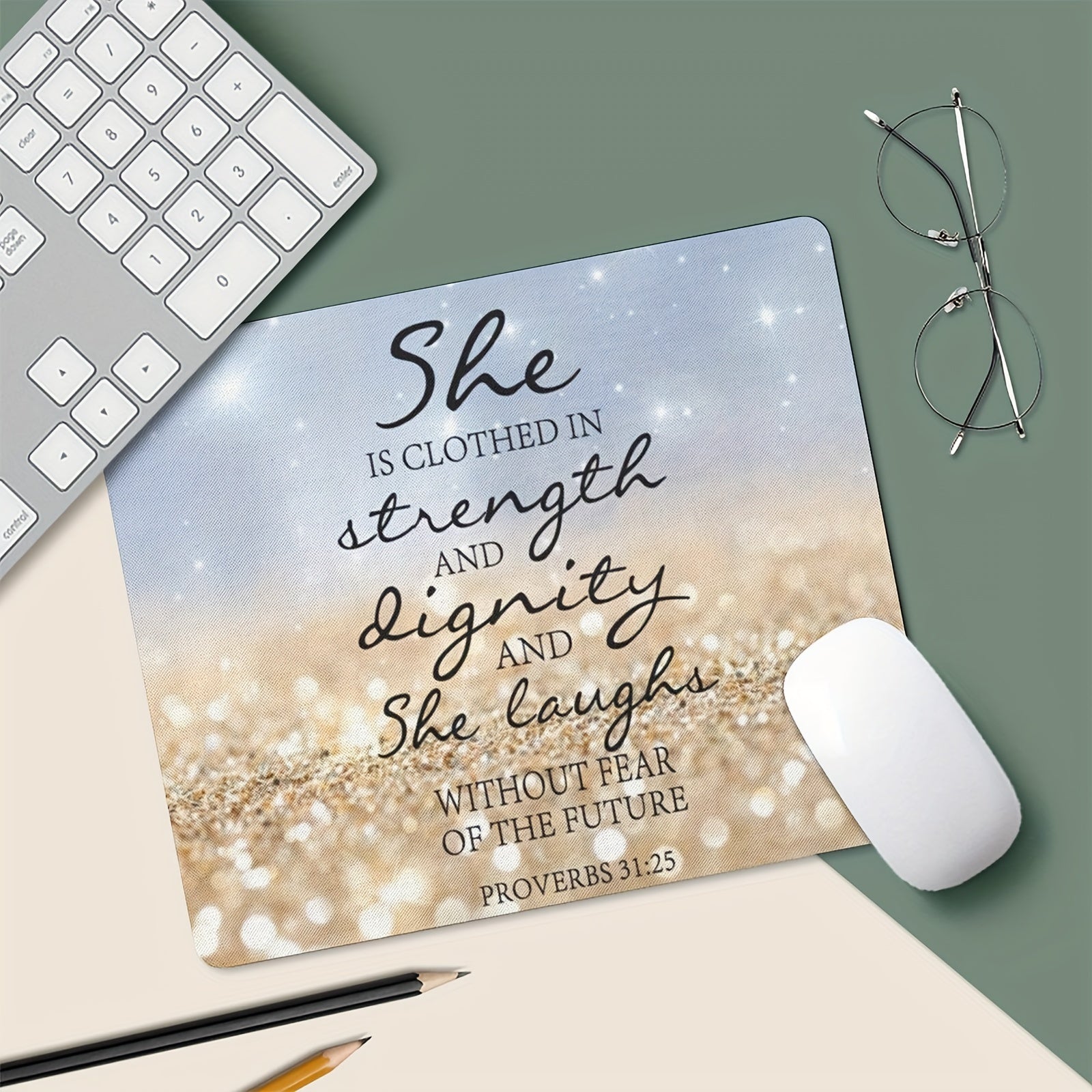 Quotes Mouse Pad Non Slip Rubber Mouse Mat for Computer Desk Office 24x20cm