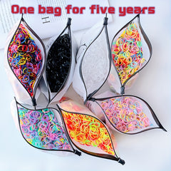 1000pcs Colorful Hair Ties Set with Storage Bag