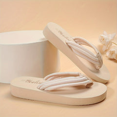 Minimalist Summer Flip Flops - Comfy Anti slip Platform Beach Slippers Women