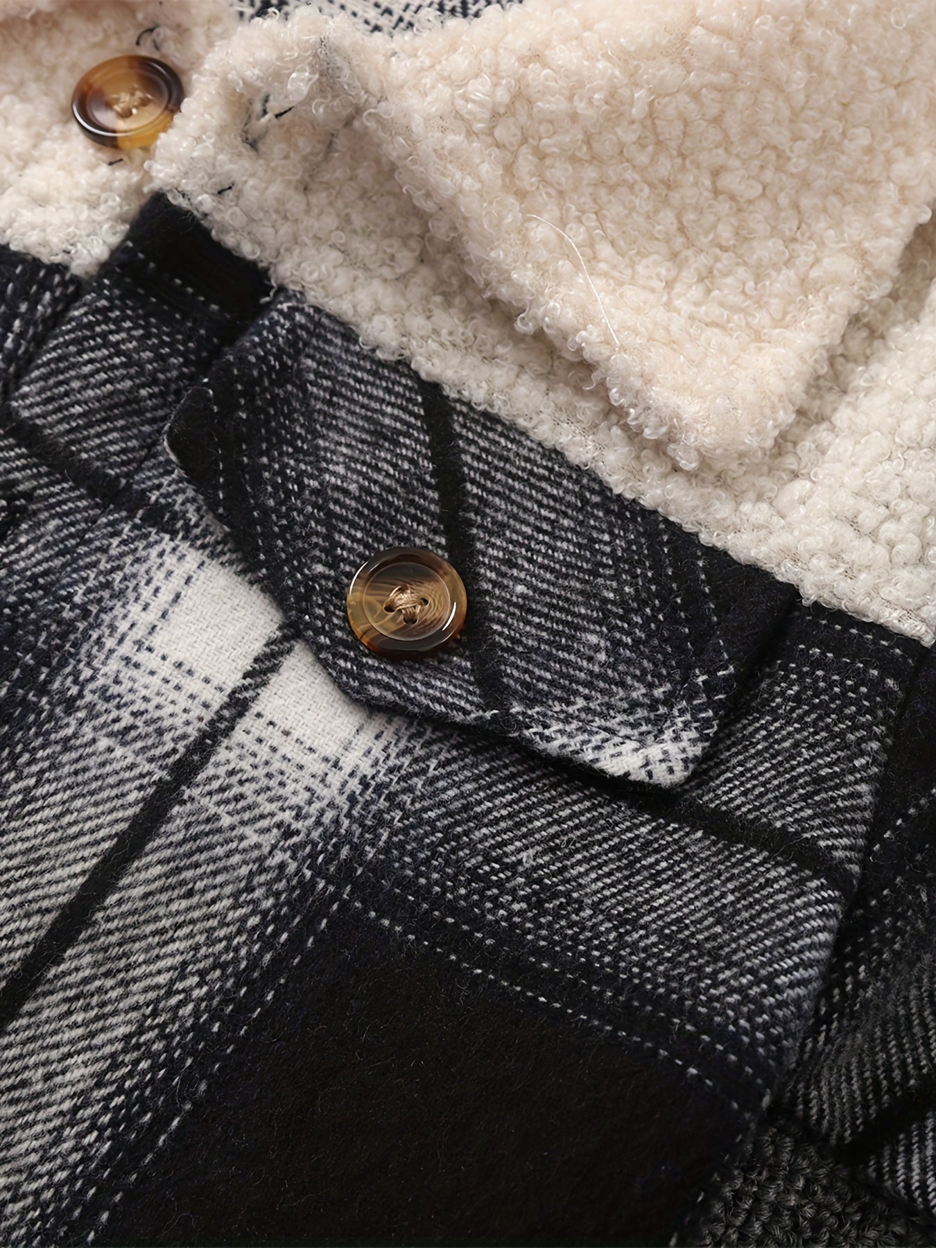 Toddler Boy Fleece Plaid Coat Autumn Outwear