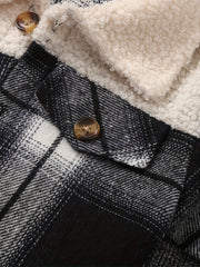 Toddler Boy Fleece Plaid Coat Autumn Outwear