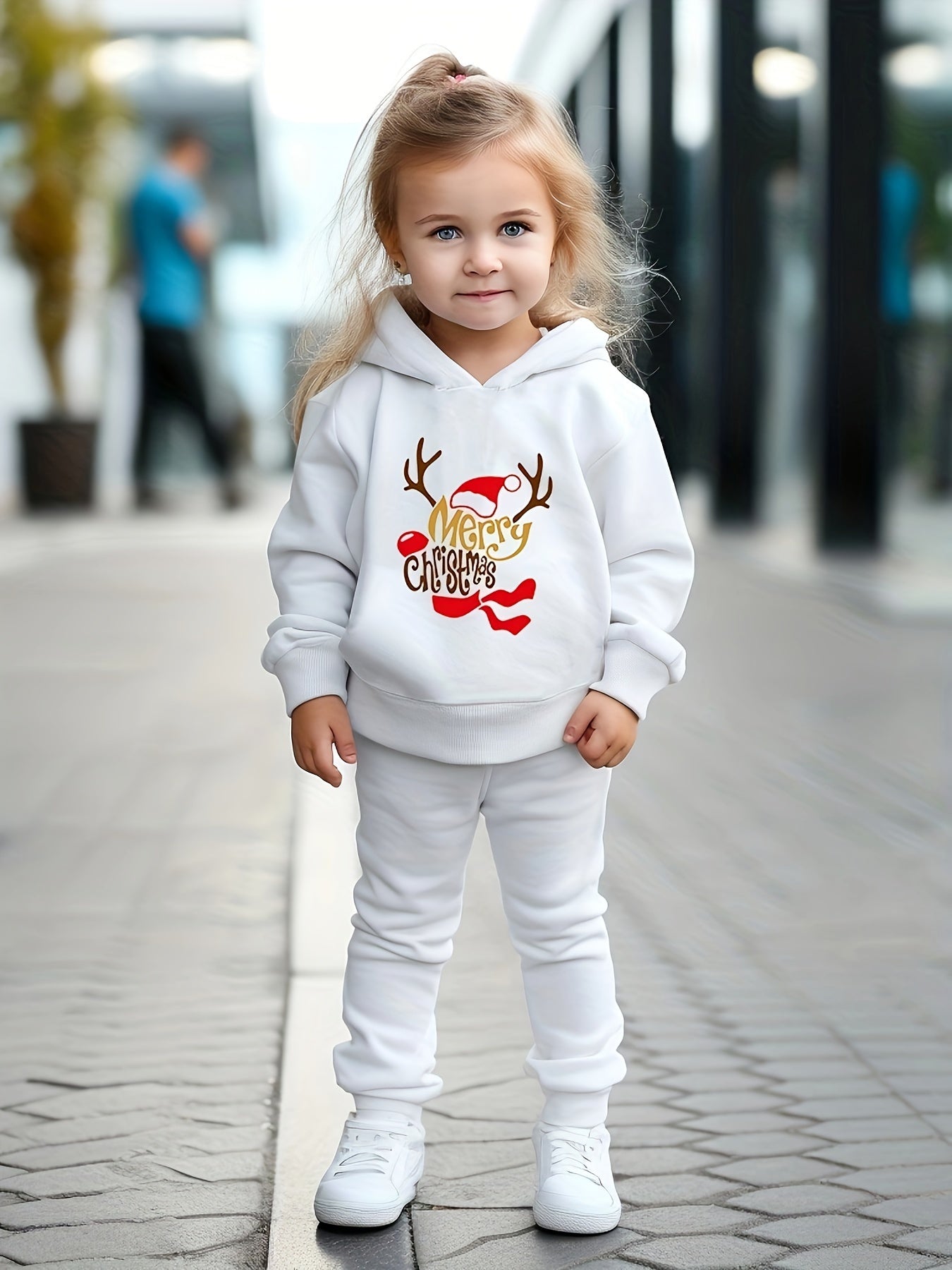Girls Merry Christmas Hoodies Jogger Pants Set