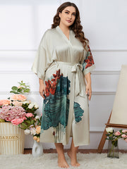 Ramadan Graphic Print Long Sleeve Bathrobe