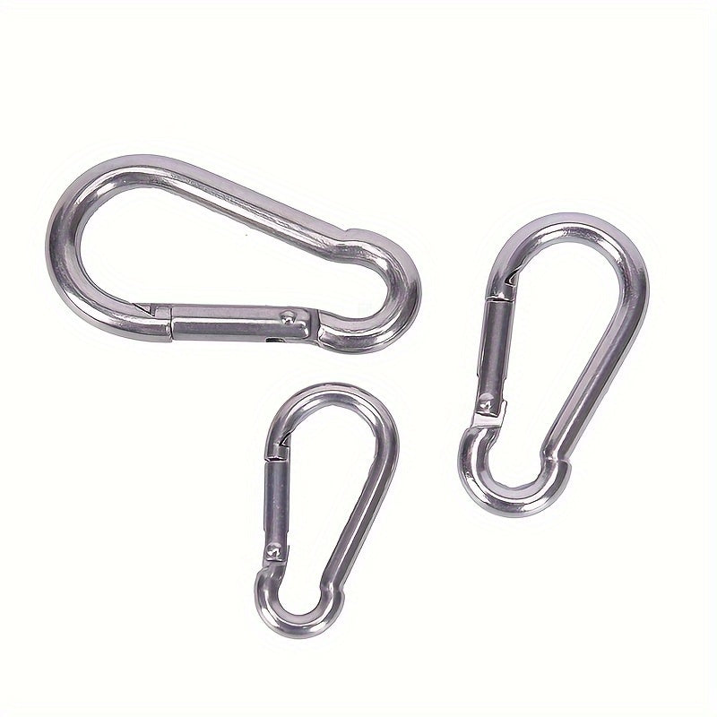 304 Stainless Steel Spring Carabiner Snap Hook Keychain Quick Link Lock Buckle