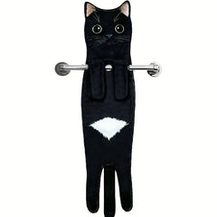 Cat Pattern Hanging Towel, Funny Decorative Fingertip Towel