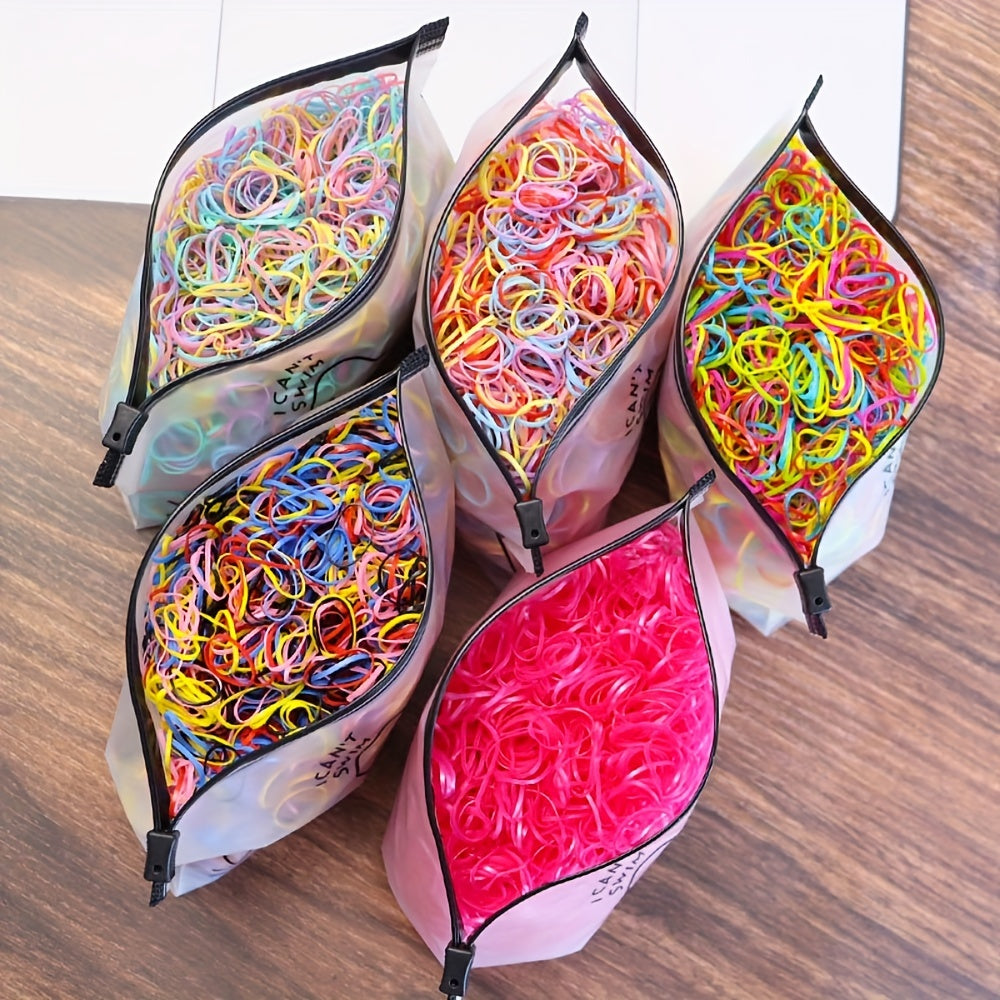 1000pcs Girl Colorful Hair Rubber Bands Baby Accessories