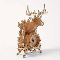 Wooden 3D Puzzle Desk Clock Model High Difficulty Creative Gift for Holidays
