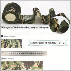 1pc 12pcs Camouflage Tape Wrap X 4 5m Tactical Non-woven Tape Elastic Bandage
