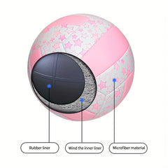 Star Pattern Volleyball Soft Size 5 for Indoor Outdoor Beach Training