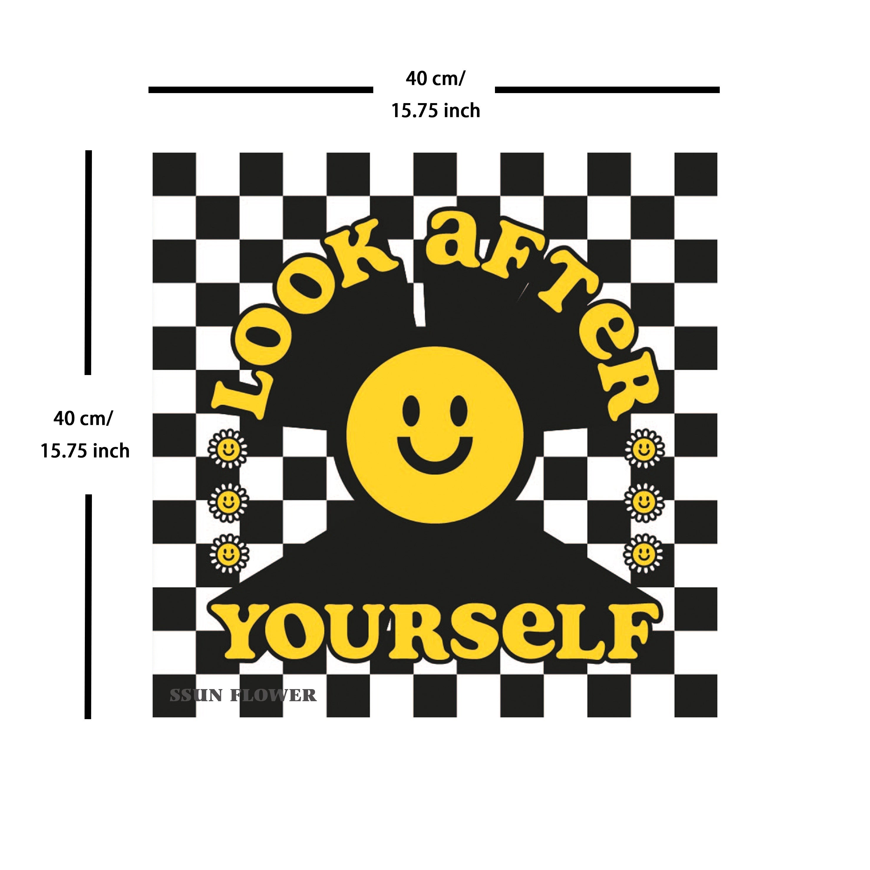Smiling Face Bandana Hip Hop Square Scarf Headband Handkerchief Women