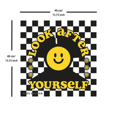 Smiling Face Bandana Hip Hop Square Scarf Headband Handkerchief Women