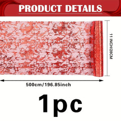 Red Moire Mesh Table Runner Halloween Bloody Tablecloth