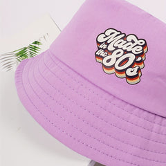 Purple Vintage Bucket Hat Fisherman Cap For Women Men