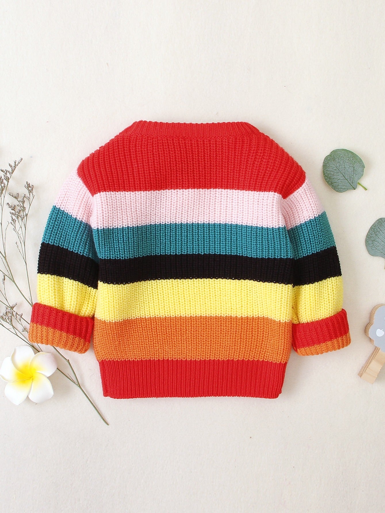 Rainbow Knitted Sweater for Winter Days