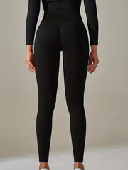 Rib Knit Yoga Pants Slim Fit Seamless Fitness High Stretch