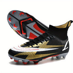 Men's Spiked Football Boots Outdoor Lightning Pattern Anti-skid Soccer Cleats