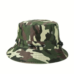 Camouflage Print Bucket Hat Reversible Lightweight Sun Hat