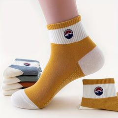 5 Pairs Men's Crew Socks Breathable Comfy Casual Unisex Outdoor