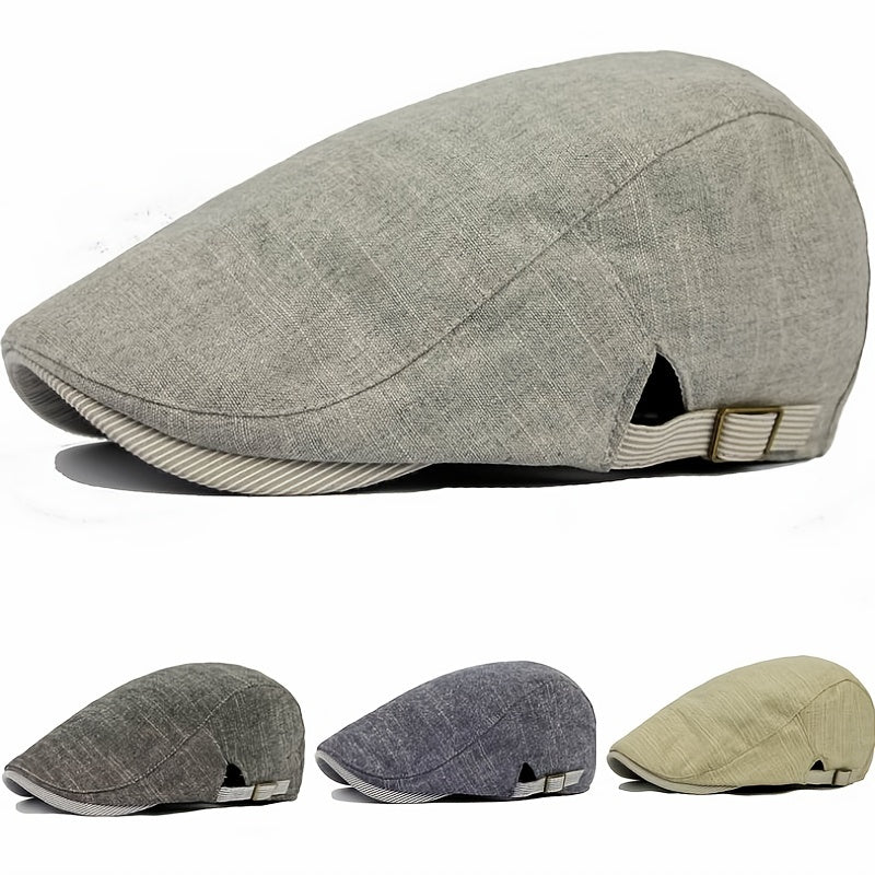 Vintage Cabbie Duckbill Beret Newsboy Hat Flat Brim Cap