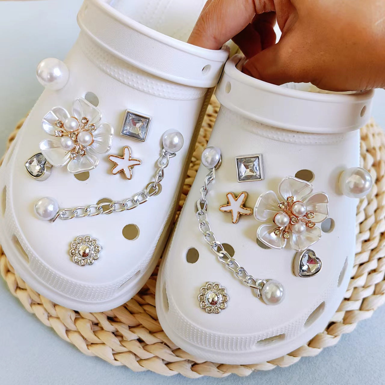 Women's Chain Flower Starfish Jewelry for Hole Shoes