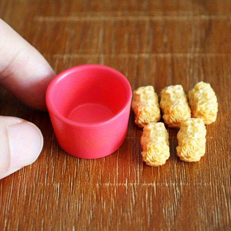 Miniature Fried Chicken & Hamburger Set for Dollhouses