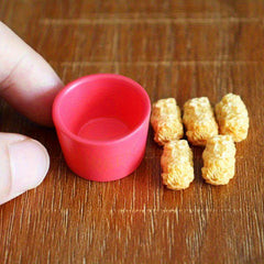 Miniature Fried Chicken & Hamburger Set for Dollhouses