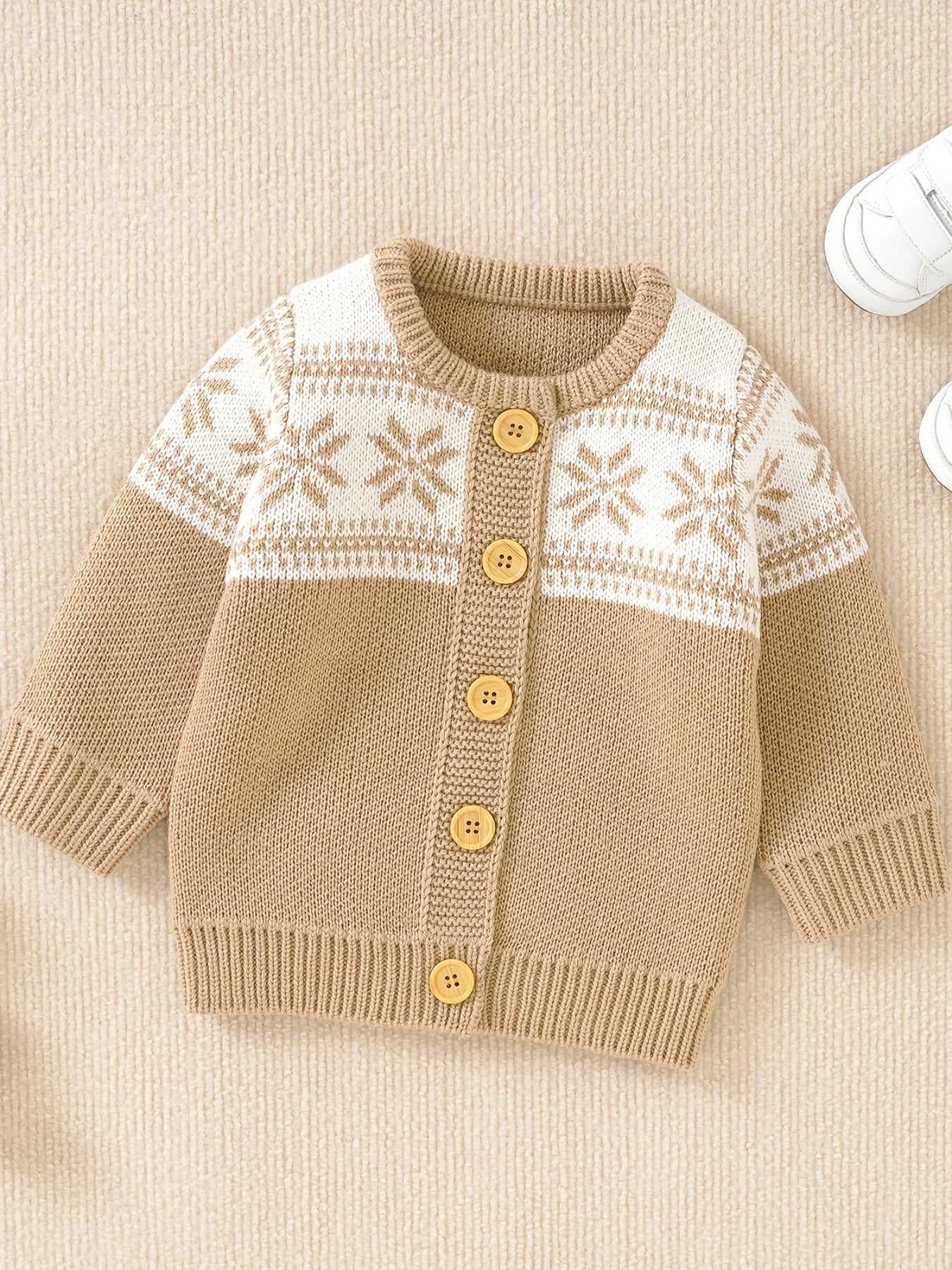 Toddler Baby Knit Sweater Jacquard Cardigan Christmas Top
