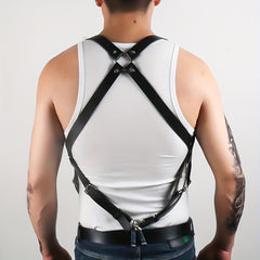 Men's Punk Shoulder Harness PU Leather Belt for Cosplay