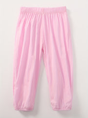 Toddler Girls Wide Leg Cotton Pants Elastic Waist Summer Kids Clothes