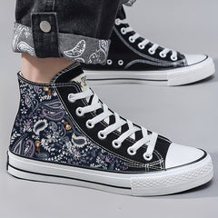 Men's High Top Canvas Shoes Comfy Non Slip Casual Flats