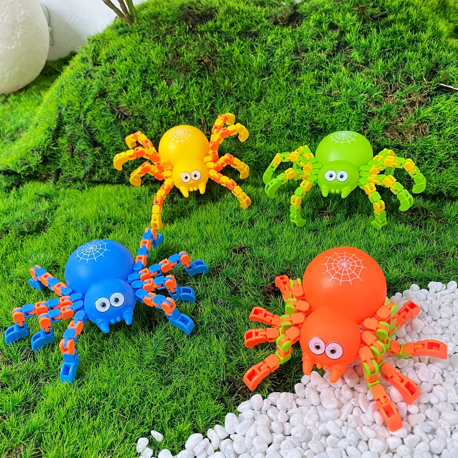Link Chain Spider Toy Fidget Spinner Gift Plastic Assorted Colors