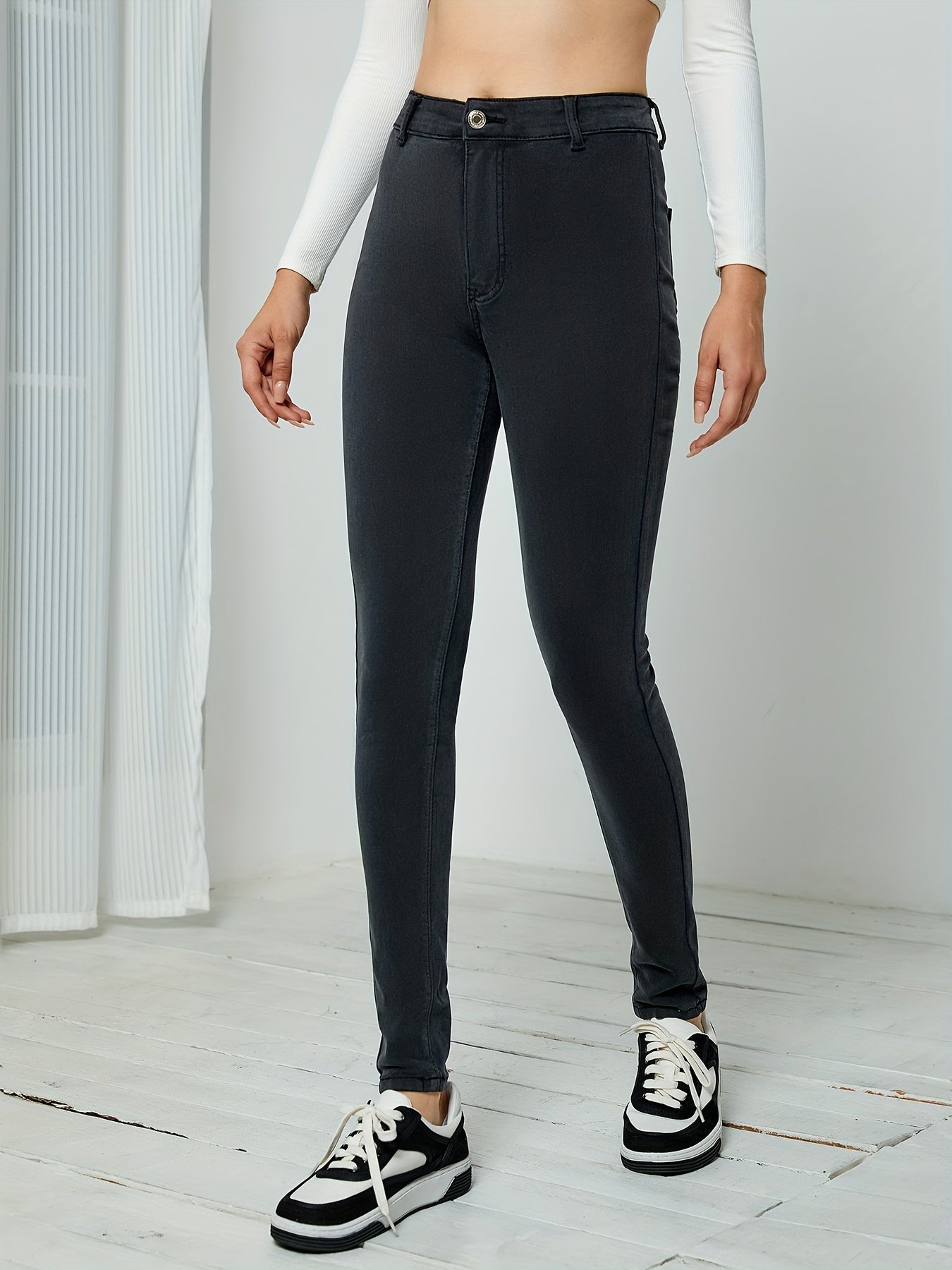 High Stretch Skinny Jeans Slim Fit High Waist Versatile Denim Pants