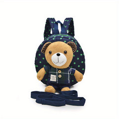 Kids Bear Plush Backpack, Anti Lost Cartoon Schoolbag